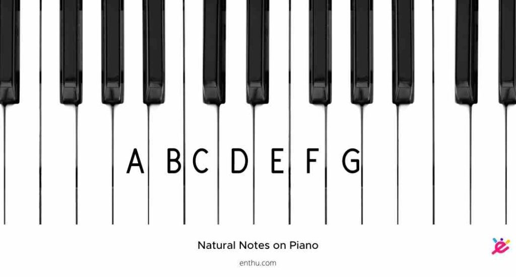 natural notes on piano