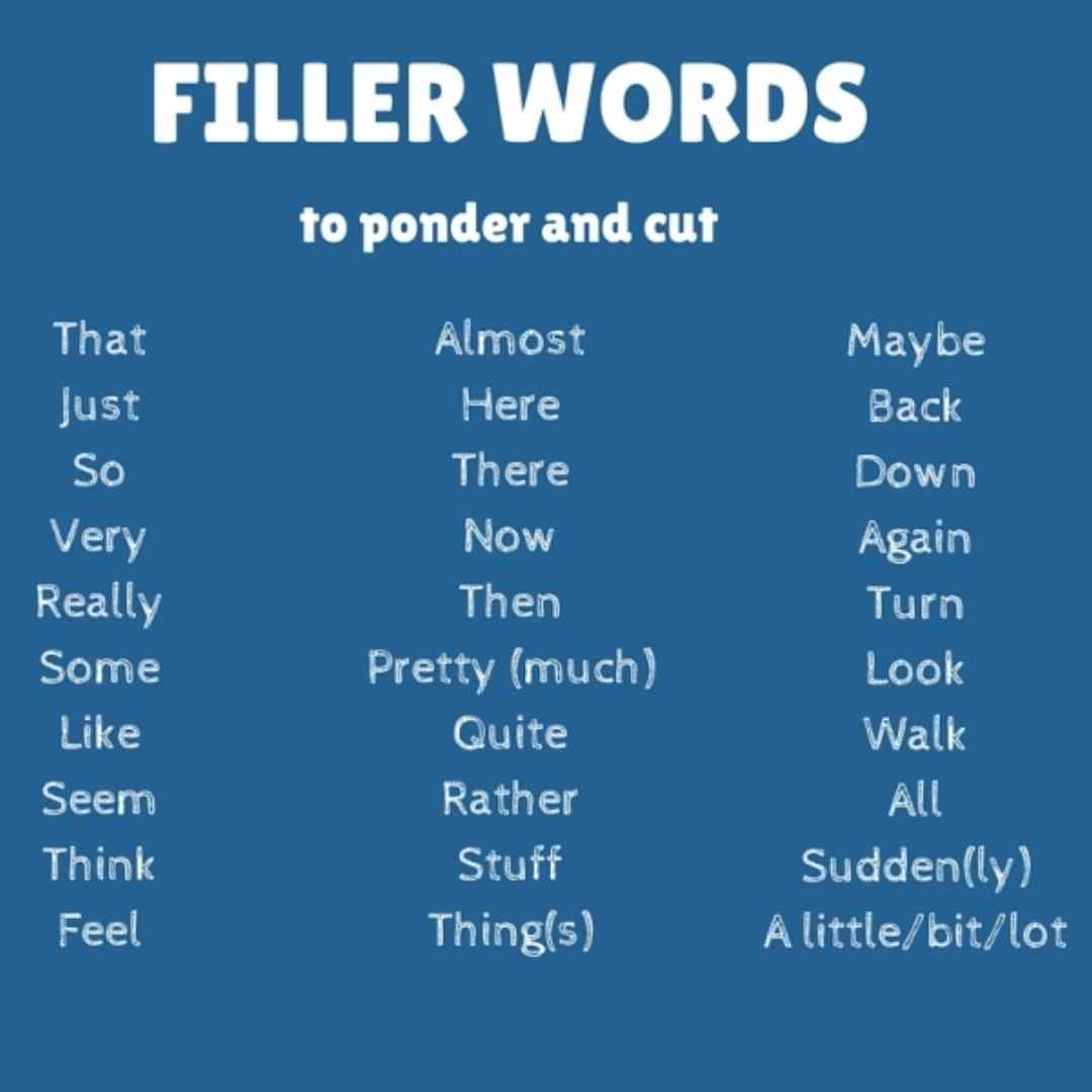 filler words to ponder and cut in public speaking
