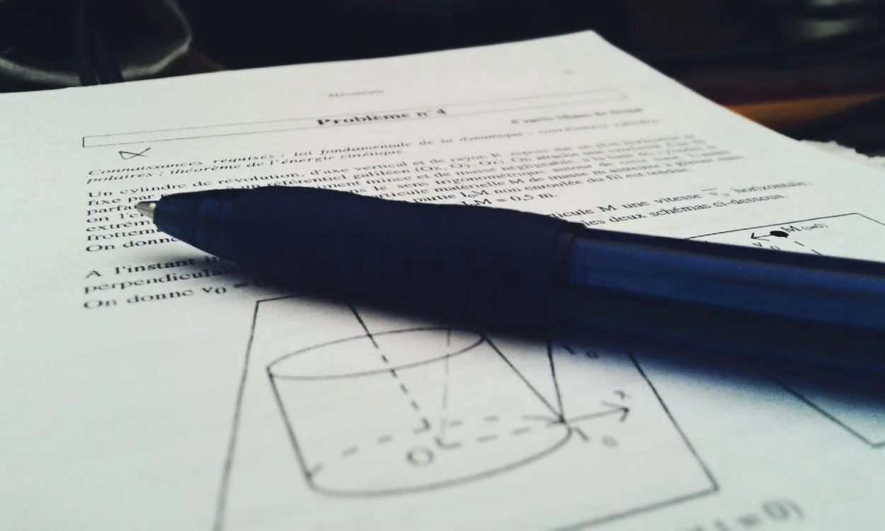 pen on physics paper